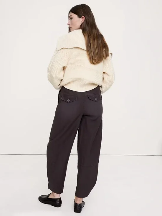 NWT! BANANA REPUBLIC WIDE-LEG TEXTURED TWILL PULL-ON PANT - SIZE XS PETITE - Picture 2 of 5